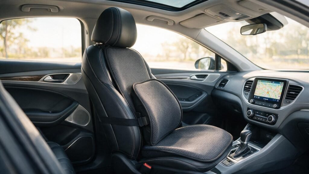 Memory foam car seat cushion with lumbar support - IDEEAuto manufacturer